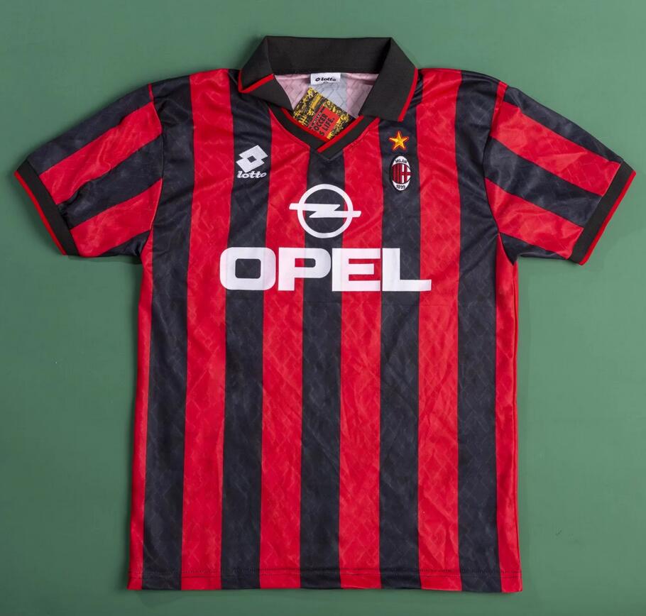 1995-96 AC Milan Retro Home Kit Soccer Jersey